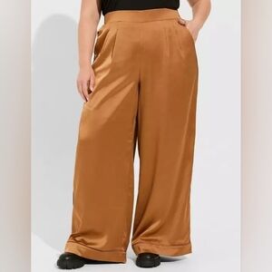 Torrid Copper Satin Trouser Pants